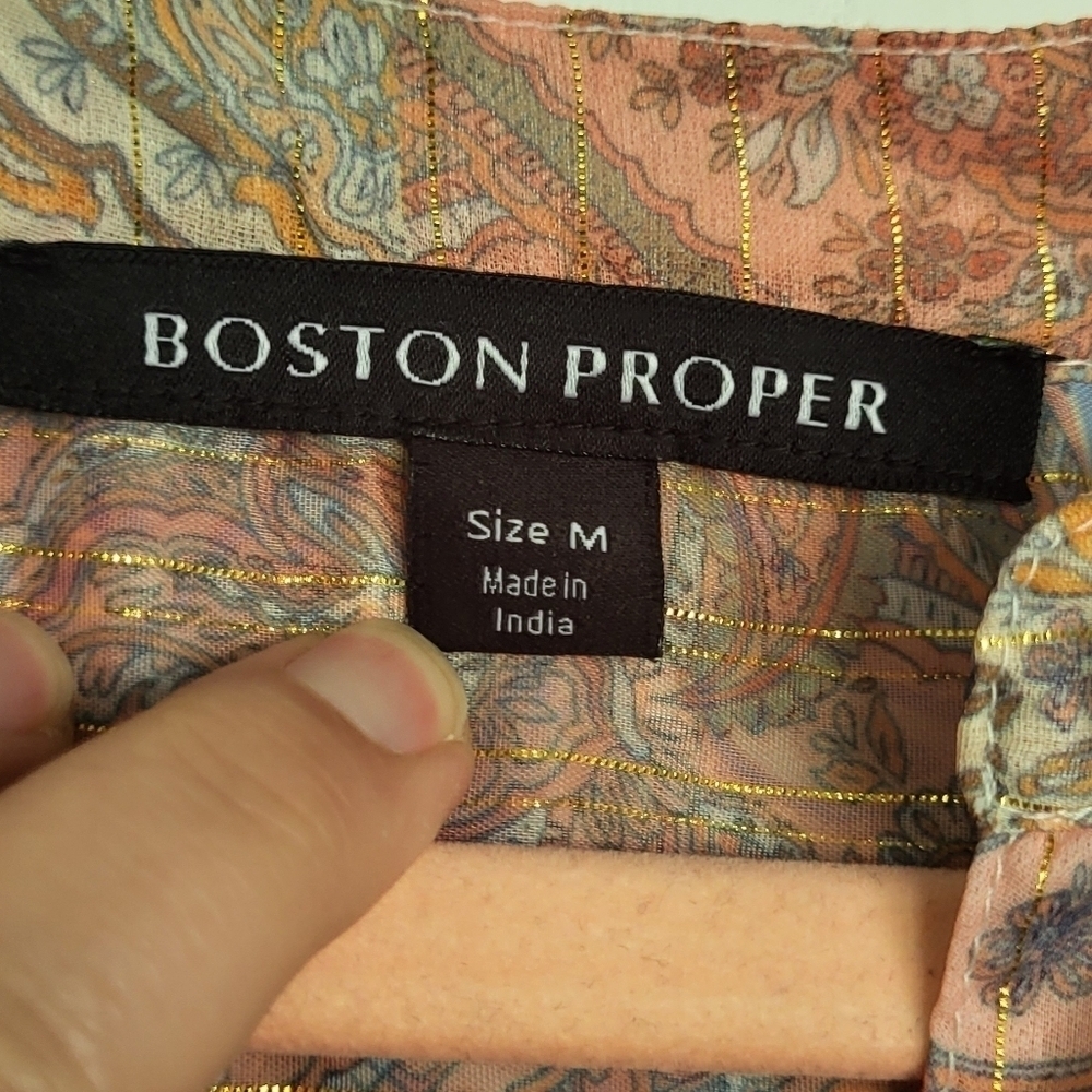 Boston Proper Patchwork Paisley Button-front Long… - image 6
